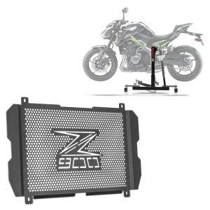 Set: Zentralständer Kawasaki Z 900 17-21 grau Motorradheber ConStands Power-Evo + Kühlerabdeckung für Kawasaki Z 900 17-21 Kühlergrill Zaddox KG1_1