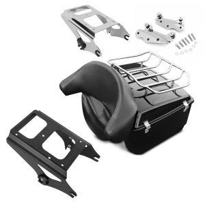 Set: Top Case King für Harley Street Glide 09-13 mit Docking Rack Gepäck-Grill Craftride + Gepäckträger TP Abnehmbar für Harley Davidson Touring 09-13 schwarz Craftride_1