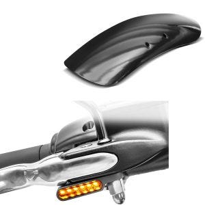 Set: Metall Front Fender Kurz für Harley Davidson Sportster Forty Eight 48 / Special 10-20 Craftride + LED Lenkerblinker für Harley Davidson Sportster Forty-Eight 48 / Special Lumitecs Blinker M2 getönt_1