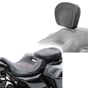 Set: Sitzbank für Harley Street Glide Special 15-21 Craftride RH3 schwarz-rot + Fahrer Rückenlehne für Harley Davidson Street Glide Special 15-21 Craftride_1