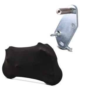 Set: Adapterplatte für ConStands Power Yamaha YZF-R1 07-14 + Motorradabdeckung für Yamaha YZF-R1 / YZF-R3 Craftride Indoor M-L schwarz_1