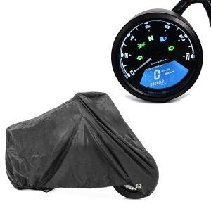 Set: Digital Tachometer für Yamaha XV 1100 / 750 / 535 Virago TM1 + Abdeckplane Yamaha Tenere 700 XV 1100 / 750 Virago Craftride XXL in schwarz_1