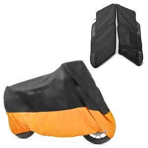Set: Seitenkoffer Organizer WL für Harley Street Glide Special 15-21 Satteltaschen Innenwand Craftride schwarz + Abdeckplane Harley Street Glide / Special Craftride XXXL schwarz-orange_1