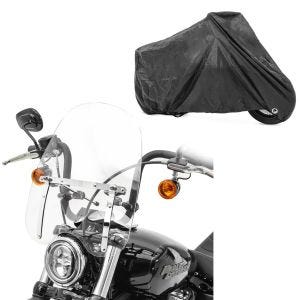 Set: Windschild für Suzuki Intruder M 800 / VS 1400 / 600 / 750 / 800 Craftride CW1 klar + Abdeckplane Suzuki Intruder VS 1400 / 800 / 750 / 600 Craftride XXL in schwarz_1