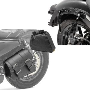 Set: Satteltaschenhalter für Kawasaki Vulcan S / Café 15-20 rechts Satteltaschen Abstandshalter Craftride + Satteltasche Kawasaki Vulcan S / Café Montana Craftride 8Ltr links in schwarz_1