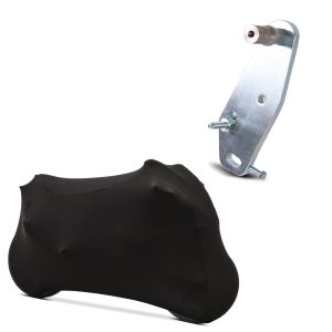 Set: Adapterplatte für ConStands Power BMW S 1000 RR 09-13 + Motorradabdeckung für BMW R 850 R / S 1000 R / RR Craftride Indoor M-L schwarz_1
