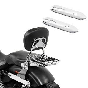 Set: Sissybar Harley Dyna Street Bob 06-17 Craftride Fast Driver-M Flex inkl. Gepäckträger chrom + Blinkerverlegung für Harley Dyna Street Bob 06-17 Blinker hinten Versatz Kit Craftride chrom_1
