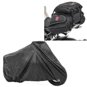 Set: Hecktaschen Set Ducati Diavel / S Bagtecs X50 und X52 + Abdeckplane Ducati Diavel / S Craftride XXL in schwarz_1