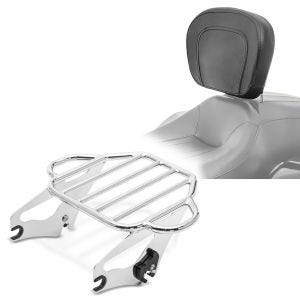 Set: Gepäckträger KI für Harley Davidson Road King 09-21 chrom Craftride + Fahrer Rückenlehne für Harley Davidson Road King 97-21 Craftride_1