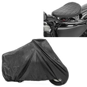 Set: Solo Federsattel für Suzuki Intruder VS 1400 / 800 BR11 Craftride + Abdeckplane Suzuki Intruder VS 1400 / 800 / 750 / 600 Craftride XXL in schwarz_1