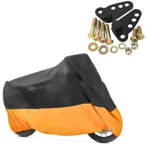 Set: Abdeckplane Harley Electra Glide Ultra Classic / Limited Craftride XXXL schwarz-orange + Tieferlegungskit 1-3" für Harley Electra Glide Ultra Classic 02-17 Tieferlegung Craftride_1