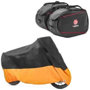 Set: Seitenkoffer Innentaschen 2x20L für Honda Gold Wing 1800 / 1500 + Abdeckplane Honda Gold Wing 1800 / 1500 / F6B Craftride XXXL schwarz-orange_1