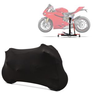 Set: Zentralständer Ducati 1199 Panigale S 12-14 Motorradheber ConStands Power-Evo + Motorradabdeckung für Ducati 1098 / 1198 / 1199 Panigale Craftride Indoor M-L schwarz_1