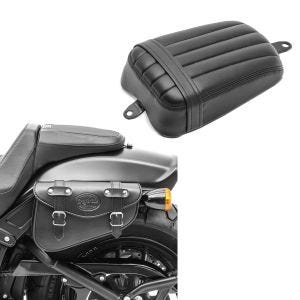 Set: Soziussitz für Harley Davidson Softail Street Bob / Standard 18-21 Beifahrersitz Craftride Stripe + Satteltasche Harley Softail Street Bob Craftride Arizona 3Ltr links in schwarz_1