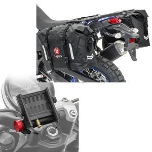 Set: Satteltaschen Wasserdicht für BMW R 1200 GS / Adventure Bagtecs WP8 2x30L Seitentaschen + Handyhalterung für BMW R 1200 GS / Adventure Tourtecs SH2 mit Powerbank_1