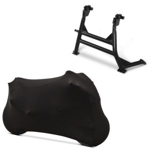 Set: Hauptständer Honda Hornet 900 02-05 Mittelständer ConStands in schwarz + Motorradabdeckung für Honda CBR 600 F / RR / Hornet 900 Craftride Indoor M-L schwarz_1