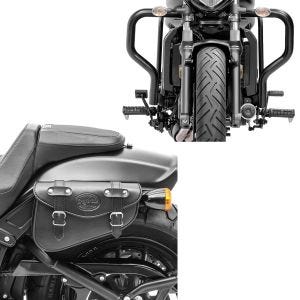 Set: Sturzbügel für Kawasaki Vulcan S / Cafe 15-21 Motor Schutzbügel Craftride + Satteltasche Kawasaki Vulcan S / Café Craftride Arizona 3Ltr links in schwarz_1