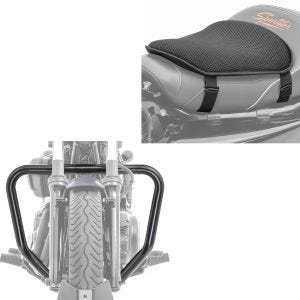 Set: Sturzbügel Yamaha XV 950 / R Bolt 14-20 Craftride Motor Schutzbügel schwarz + Gel Sitzkissen Yamaha XV 950 / R Komfortkissen M Tourtecs schwarz_1