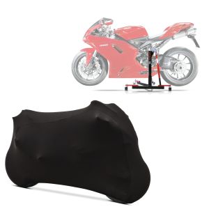 Set: Zentralständer Ducati 1098 07-08 Motorradheber ConStands Power-Evo + Motorradabdeckung für Ducati 1098 / 1198 / 1199 Panigale Craftride Indoor M-L schwarz_1