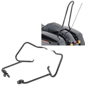 Set: Kofferträger für Harley Davidson Road King Special 17-21 mit Schutzbügel schwarz Craftride + Sissybar für Harley Road King Special 17-21 Craftride Solo schwarz_1