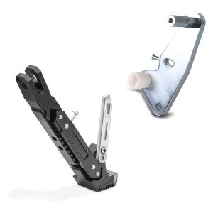 Set: Adapterplatte für ConStands Power Kawasaki ER-6n 05-11 + Seitenständer für Kawasaki ER-6f / ER-6n / ER-5 Twister schwarz_1
