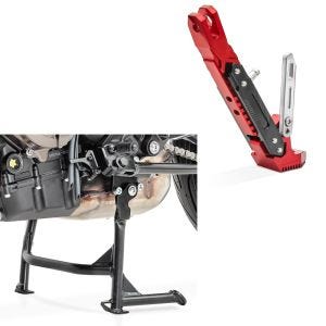 Set: Hauptständer Yamaha MT-07 13-20 MT-07 Tracer 16-20 Mittelständer ConStands in schwarz + Seitenständer für Yamaha MT-07 / Tracer 700 rot_1