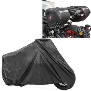 Set: Seitentaschen RF1 für Ducati Diavel / S + Abdeckplane Ducati Diavel / S Craftride XXL in schwarz_1