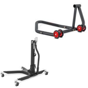 Sett: Sentralstativ egnet for Ducati Panigale V4 / S 18-24 motorsykkeljekk ConStands Power-Classic + enarmsstativ egnet for Ducati Panigale V4 / R / S 18-24 reparasjonsstativ ConStands Single-One svart