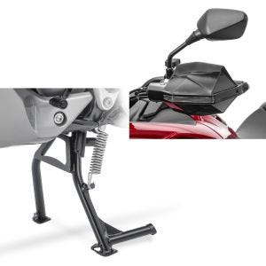 Sett: Hovedstativ med ABE Honda Transalp XL 700 V 07-14 senterstativ ConStands i sort + håndbeskyttere egnet for Honda Transalp XL 700 V Motoguard HG2 svart