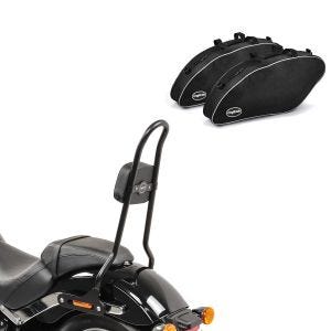 Sett: Sissy bar egnet for Harley Davidson Softail / Sport Glide 18-24 Craftride SRL svart + veske innervesker egnet for Harley Davidson Sport Glide 18-24 Crafride vesker