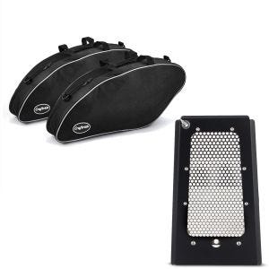 Sett: indre koffertposer egnet for Harley Davidson Sport Glide 18-24 Crafride koffertvesker + radiatordeksel egnet for Harley Davidson Softail 18-24 radiatorgrill Craftride TG7