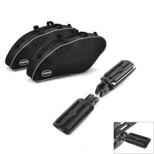 Sett: innervesker til Harley Davidson Sport Glide 18-24 Crafride vesker + førerfotstøtter egnet for Harley Davidson Softail 18-24 Craftride ST9 svart