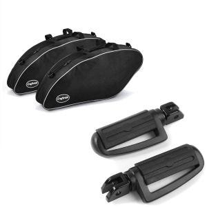 Sett: indre koffertvesker egnet for Harley Davidson Sport Glide 18-24 Crafride koffertvesker + førerfotstøtter egnet for Harley Davidson Softail 18-24 Craftride ST4 svart