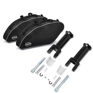 Sett: veske innervesker egnet for Harley Davidson Sport Glide 18-24 Crafride vesker + passasjerfotstøtteholder egnet for Harley Davidson Softail 18-24 Craftride svart