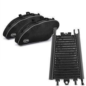 Sett: Innerkoffertposer egnet for Harley Davidson Sport Glide 18-24 Crafride koffertvesker + oljekjøler egnet for Harley Davidson Softail 18-24 Radiatorkjøler Zaddox svart