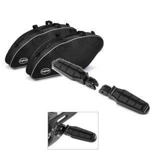 Sett: innervesker til Harley Davidson Sport Glide 18-24 Crafride vesker + førerfotstøtter egnet for Harley Davidson Softail 18-24 Craftride ST6 svart
