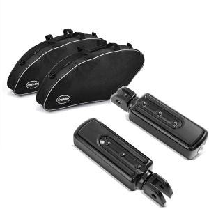 Sett: indre koffertvesker egnet for Harley Davidson Sport Glide 18-24 Crafride koffertvesker + passasjerfotstøtter egnet for Harley Davidson Softail 18-24 Craftride SF8 svart