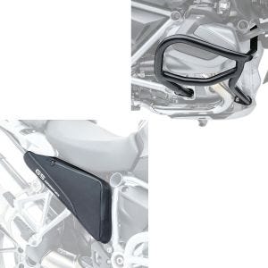 Sett: Motorsykkelrammevesker Bagtecs BF3 sw med crashbar egnet for BMW R 1250 GS 19-23 Motoguard L2