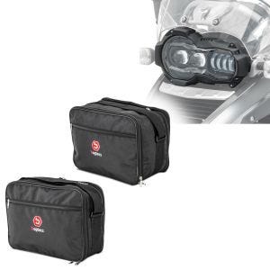 Sett: LED-hovedlys ECE Lumitecs QL2 med Vario-koffert-innervesker egnet for BMW R 1200 GS 04-12 koffertvesker NV