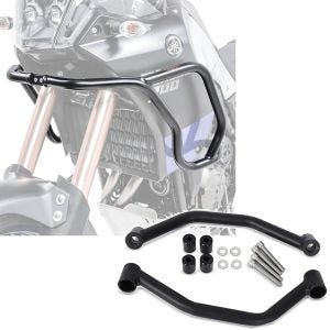 Sett: Kåpebeskyttelsesstang egnet for Yamaha Tenere 700 19-24 Motoguard på toppen med gripehåndtak, passasjerhåndtak