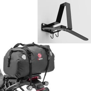 Sett: Motorsykkel hale bag Drybag XF60 vanntett volum 60l Bagtecs med garderobe WH2 sw