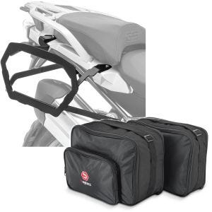 Sett: Taskestativ egnet for BMW R 1200 GS 13-18 Bagtecs SLP for aluminium og salvesker med Vario-koffert innervesker MV1