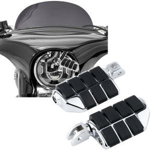 Sett: Frontrute egnet for Harley Davidson Sport Glide 18-24 Craftride M frontrute mørk tonet + førerfotstøtter egnet for Harley Davidson Softail 18-24 Craftride ST12 krom