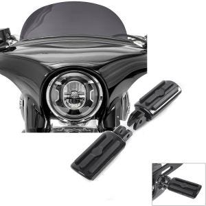Sett: frontrute egnet for Harley Davidson Sport Glide 18-24 Craftride M frontrute mørk tonet + førerfotstøtter egnet for Harley Davidson Softail 18-24 Craftride ST9 svart