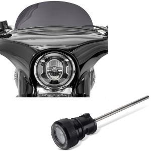 Sett: frontrute egnet for Harley Davidson Sport Glide 19-24 Craftride M frontrute mørk tonet + peilepinne, oljenivå og oljetemperatur for egnet for Harley Davidson Craftride OT2 sort/hvit