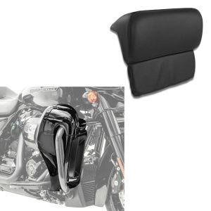 Sett: benskjold egnet for Harley Davidson Touring-modeller 14-24 Craftride ventilert svart + ryggpolstring egnet for Harley Davidson Chopped eller Razor Tour Pak toppveske 14-24 Craftride