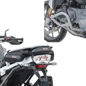 Sett: Crash bar egnet for BMW R 1250 GS 19-23 Motoguard L2 crash bar lys grå med hale bag verktøyveske verktøyveske TB3