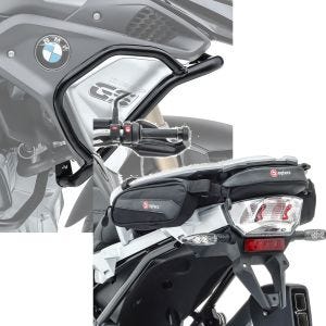 Sett: Kåpebeskyttelsesstang L egnet for BMW R 1250 GS 19-23 Tankkollisjonsbøyle på toppen med halebag verktøyveske Bagtecs TB3