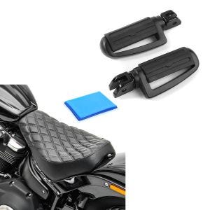 Sett: Førerfotstøtter egnet for Harley Davidson Softail 18-24 Craftride ST4 svart + Solo sete gel egnet for Harley Davidson Softail Street Bob / Standard 18-24 sete DS4