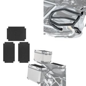 Sett: Crash bar egnet for BMW R 1250 GS 19-23 Motoguard XL4 crash bar med klistremerke for aluminium koffert Bagtecs ADX 3-delt skinn